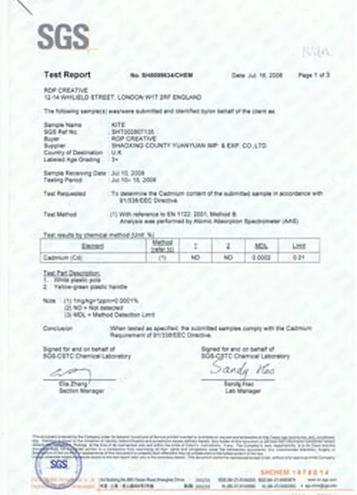 Cadmium Test Report