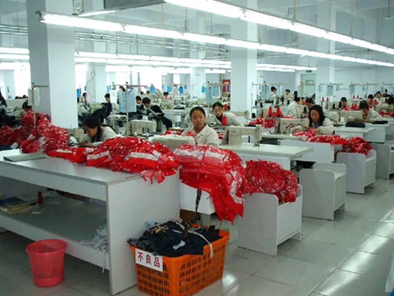 Sewing floor at the HW Crafts factory