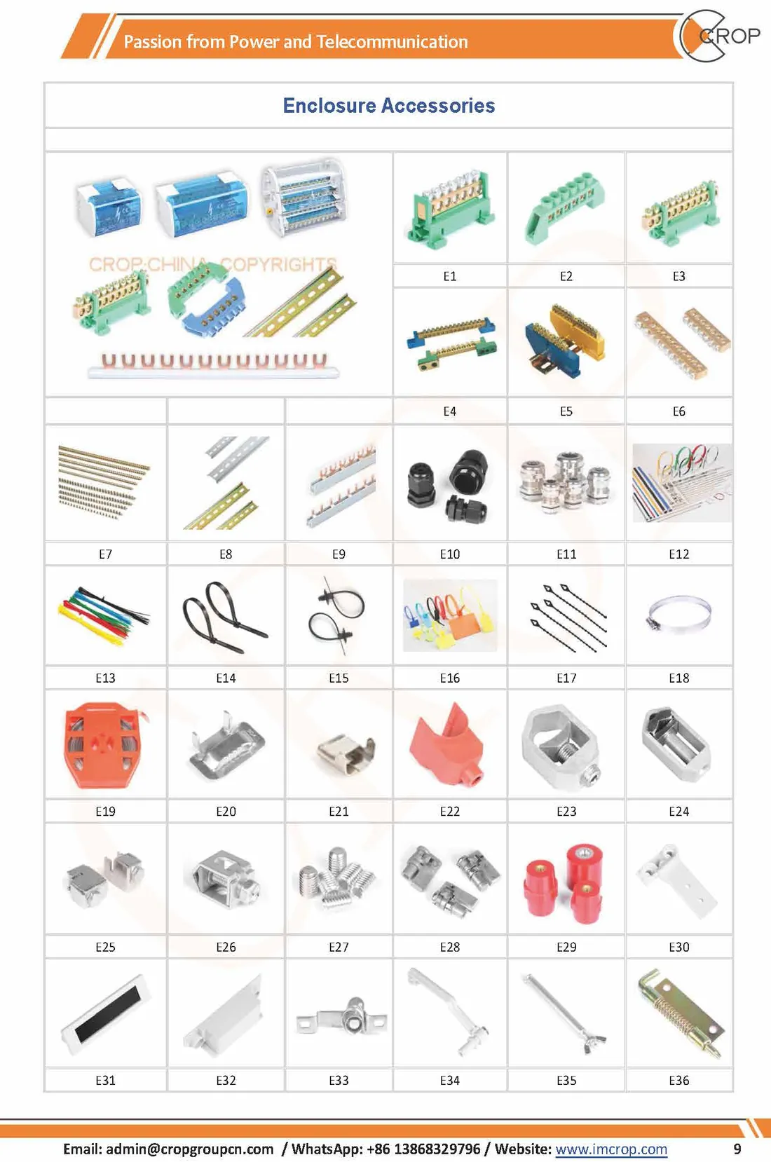 Catálogo en español · caja de distribución para cables · CROP