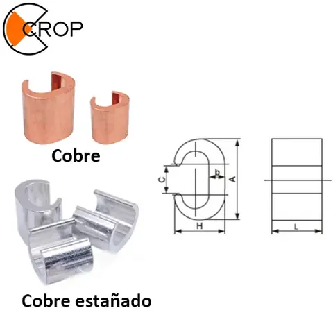 Conector para Compresión de Cobre Tipo C · CROP