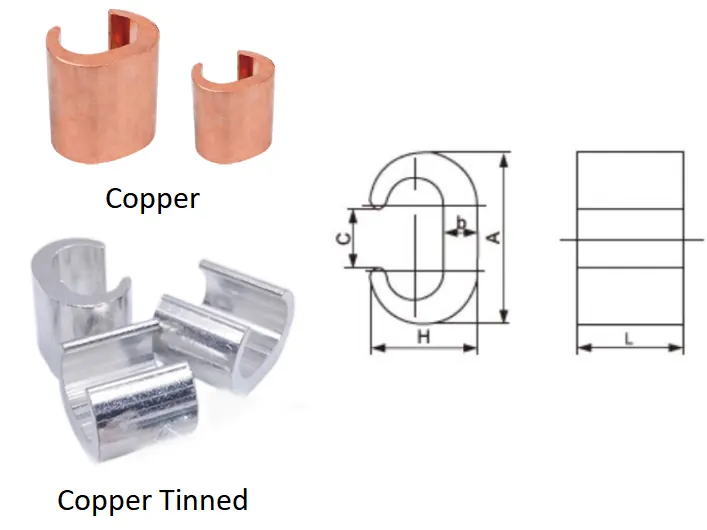 Conector para Compresión de Cobre Tipo C · esquema técnico 2