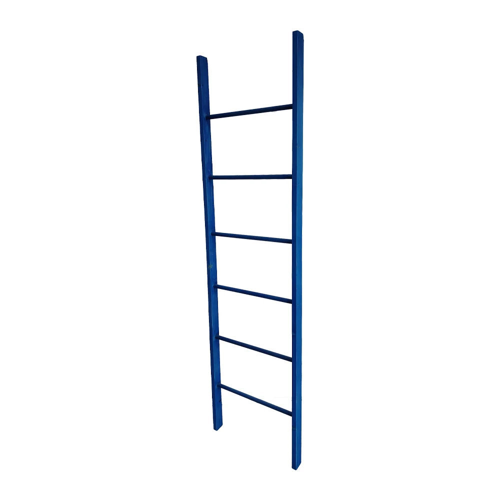 Side view of a clothes rack with a folded frame and hanging garment