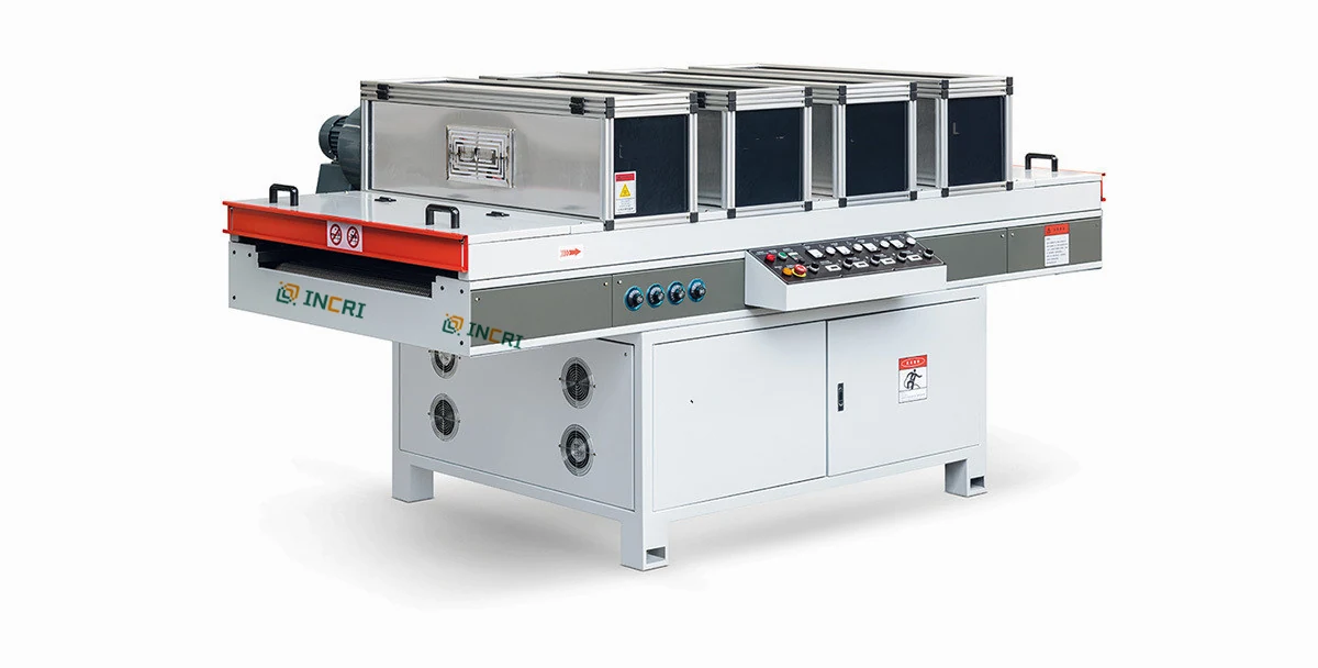 UV dryer Machine UV Drying Machine with 4 lamps, front view on the assembly floor