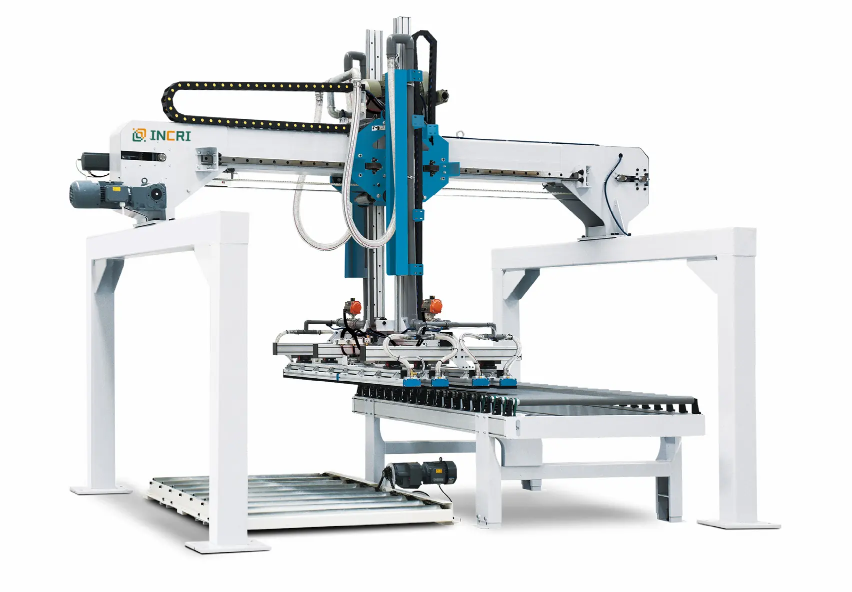 woodworking panel Automatic Spraying line UV PU paint primer, feed section detail