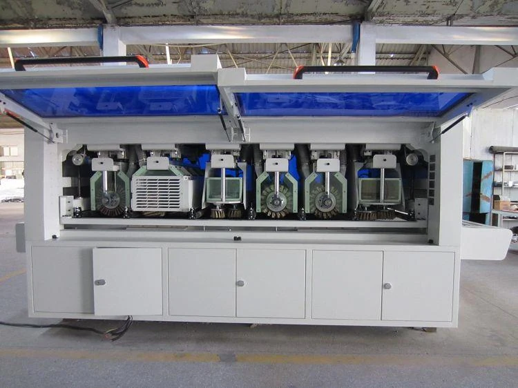 Woodworking Cabinet Door Automatic Curved Surface Sanding Machine for, feed section detail