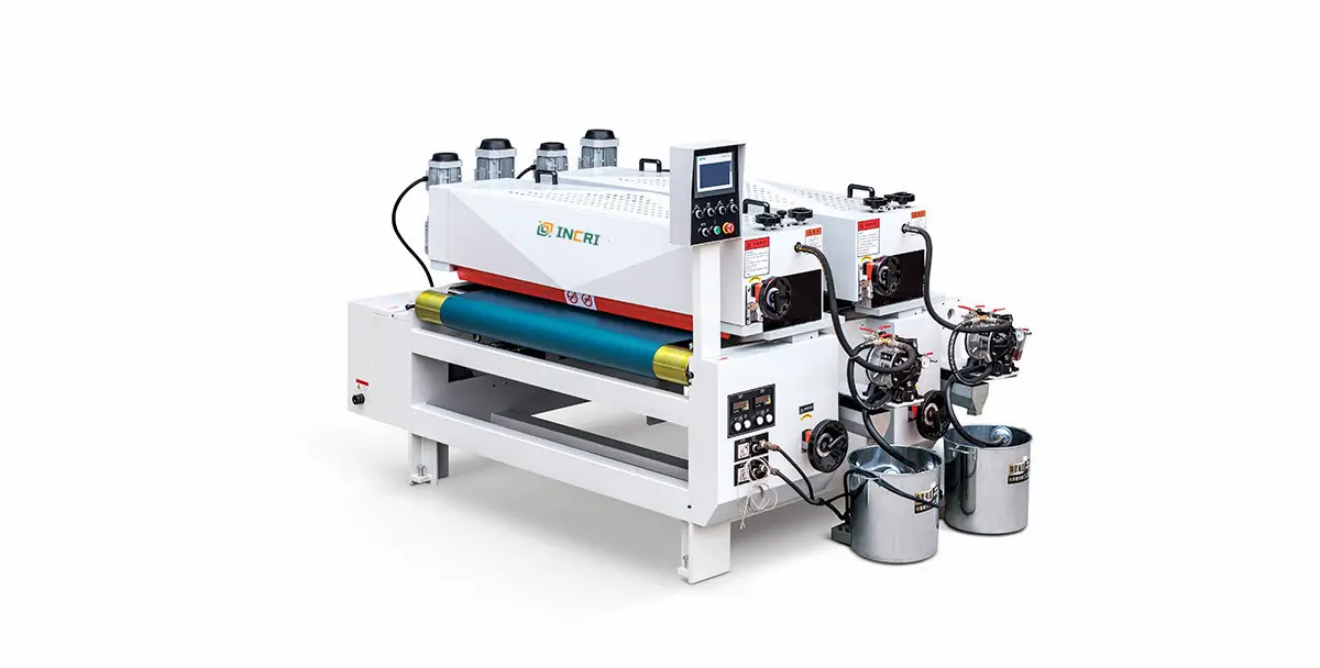 Roller Coater Machine For Uv Line Automatic Flat Line, front view on the assembly floor