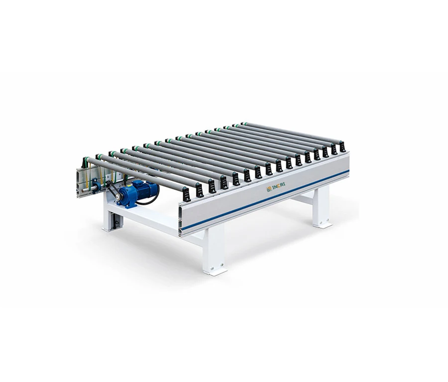 Rubber Roller conveyor machine for wood door floor production supplied by INCRI Machinery