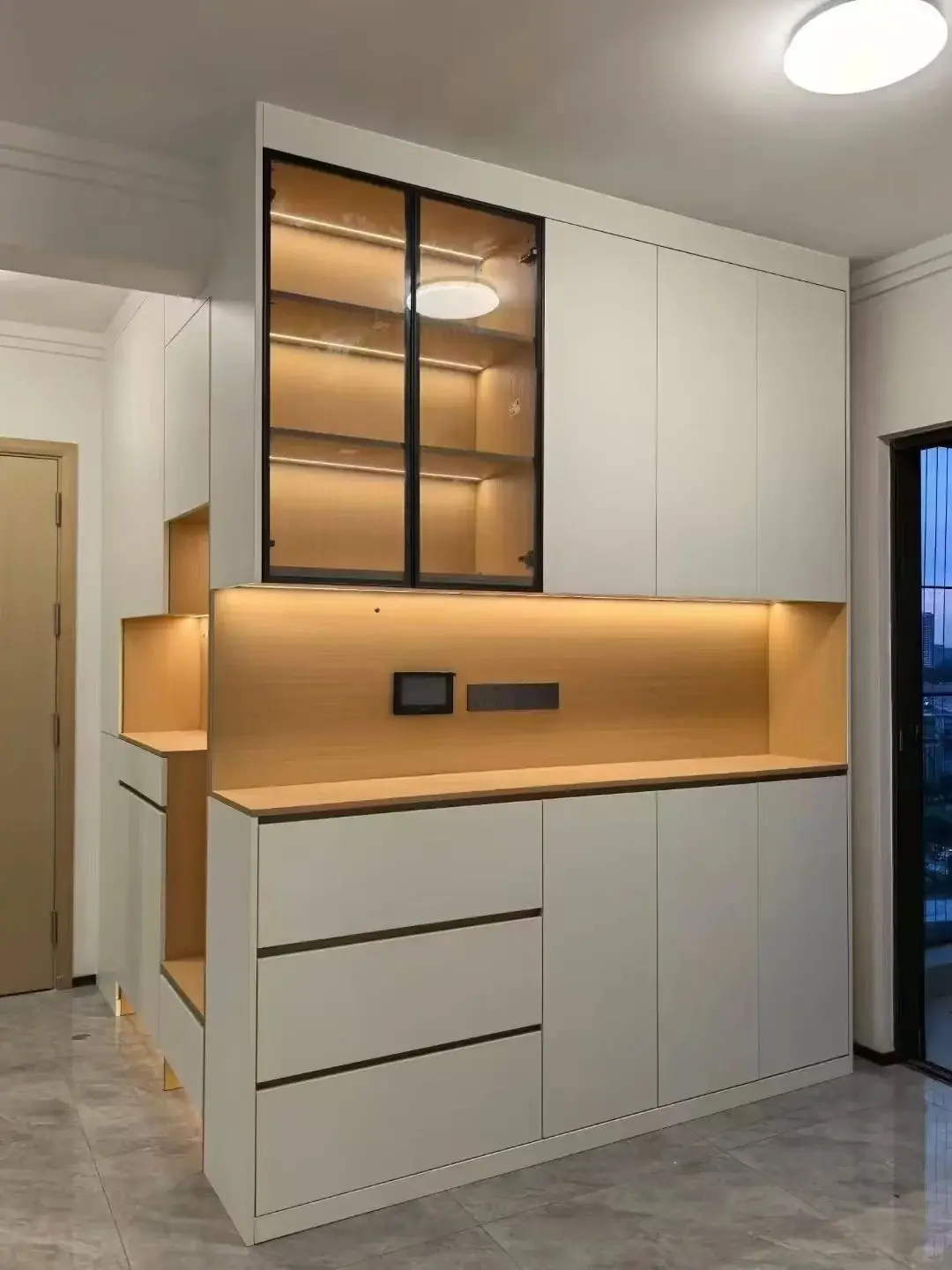 Vacuum Membrane Press for MDF Kitchen Cabinet Doors Save, control panel and operator side