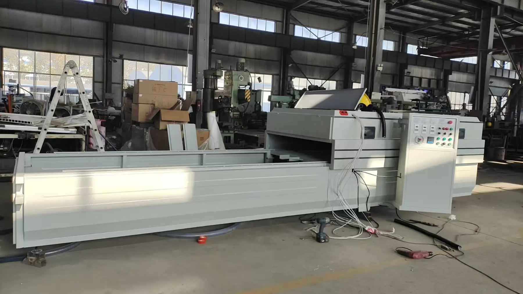 Vacuum Press Machine for Wood Doors & Cabinets Negative, working rollers and drive detail