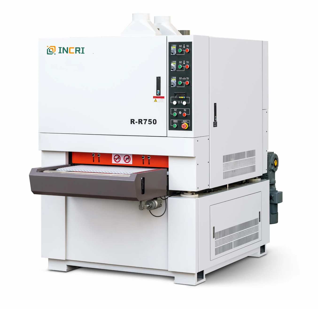 750mm Automatic Wide Belt Sanding Machine for door, front view on the assembly floor