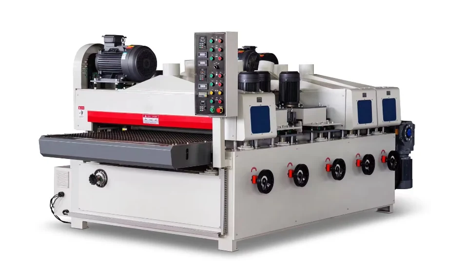 Plywood Decorative Wire Brushing Machine, control panel and operator side
