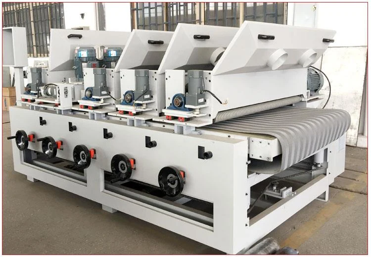 Plywood Decorative Wire Brushing Machine, feed section detail