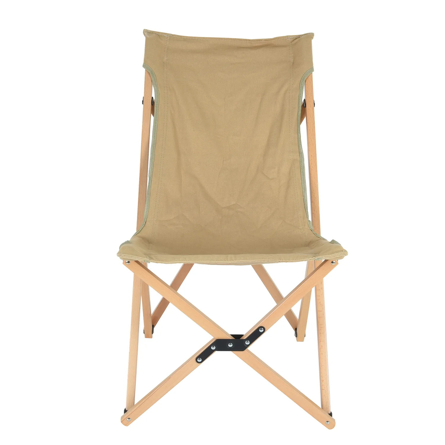 High Quality Outdoor Garden Beach Oxford Fabric Solid Wooden Foldable Portable Camping Picnic Chair with Backrest and Packet detail view 4