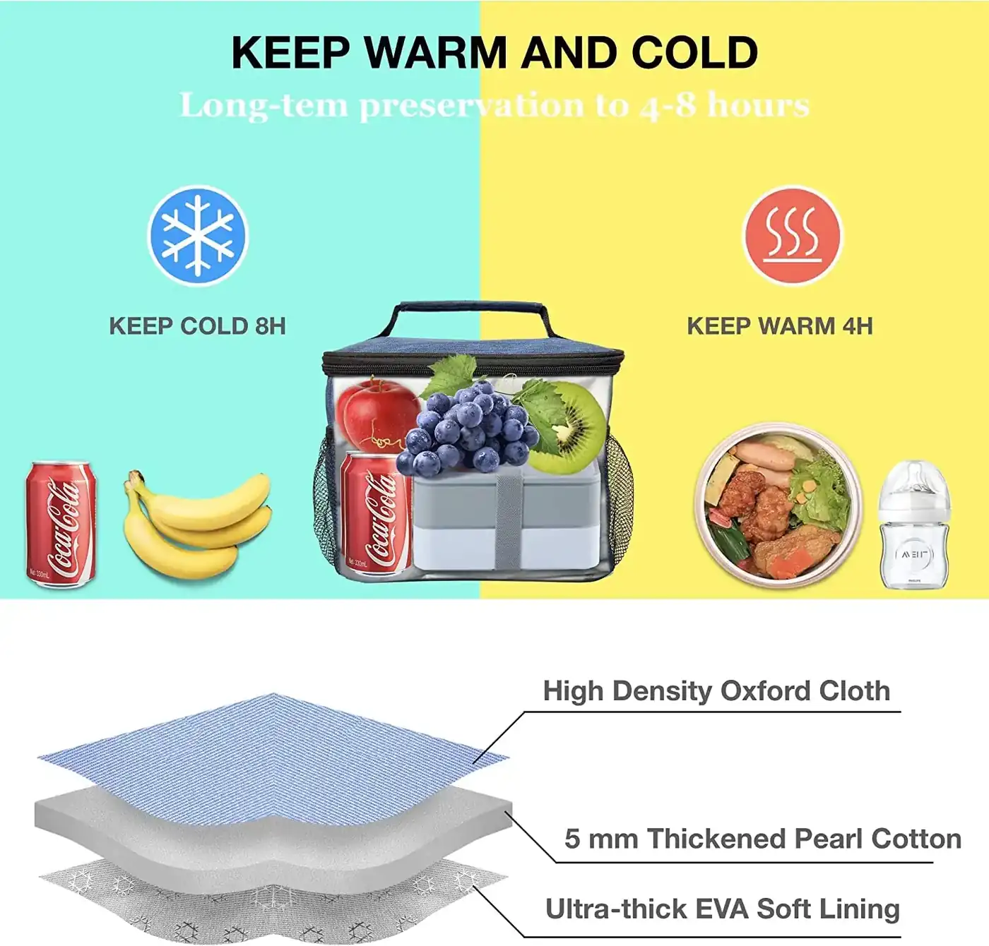 Large Capacity Insulated Cooler Camping Bag detail view 4
