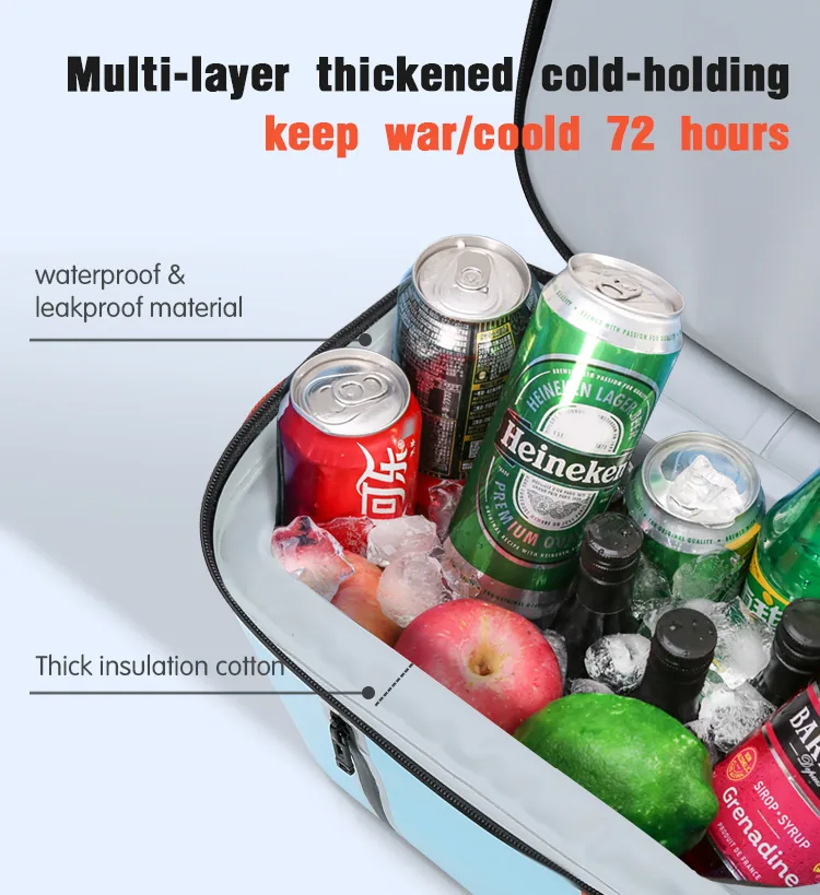 Large Outdoor Waterproof Insulated TPU Backpack Cooler Bag for Cooling 72h detail view 3