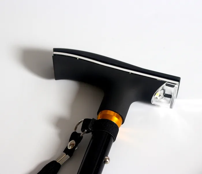 LED Triple Head Pivot Base Foldable Crutch MW1057 detail view 1