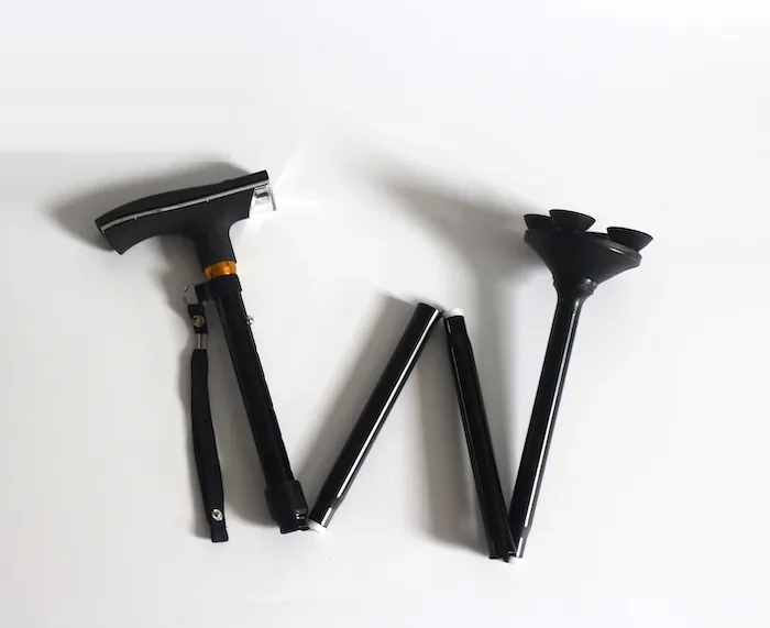LED Triple Head Pivot Base Foldable Crutch MW1057