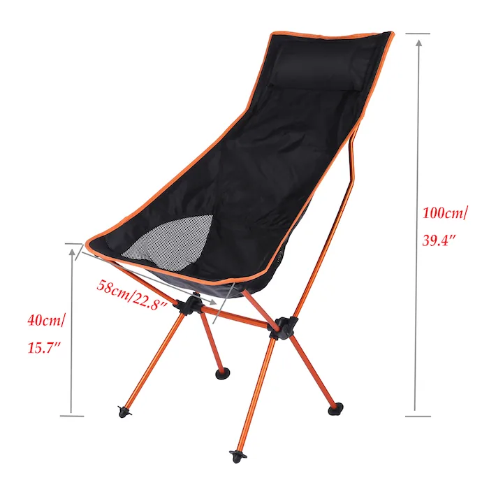Aluminum Folding Camping Chair with Pillow MW1047 detail view 1