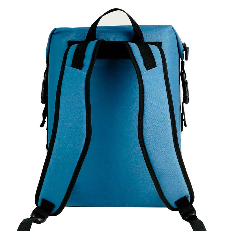 RPET Fabric Portable Insulated Cooler Bag 18cans Roll Top Backpack detail view 3