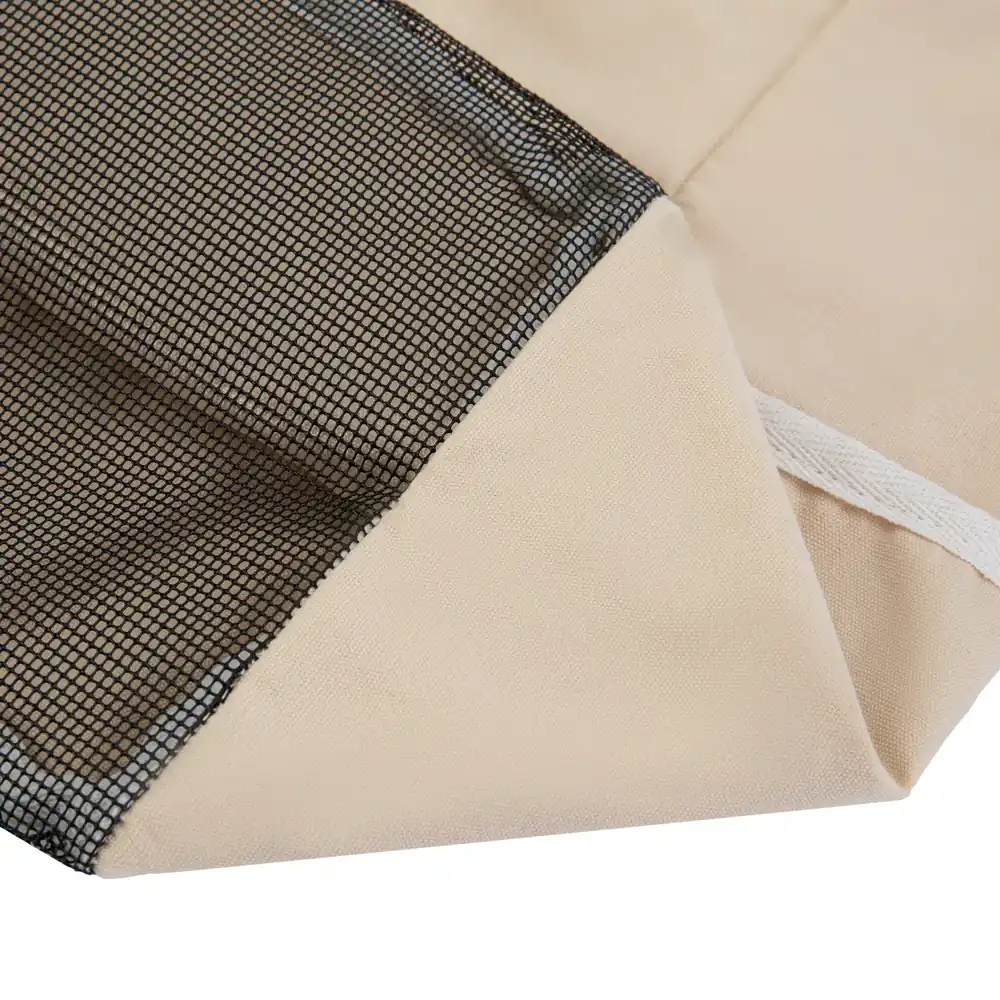 Spacious Mesh Bottom Canvas Beach Tote Bag for Summer Adventures detail view 2