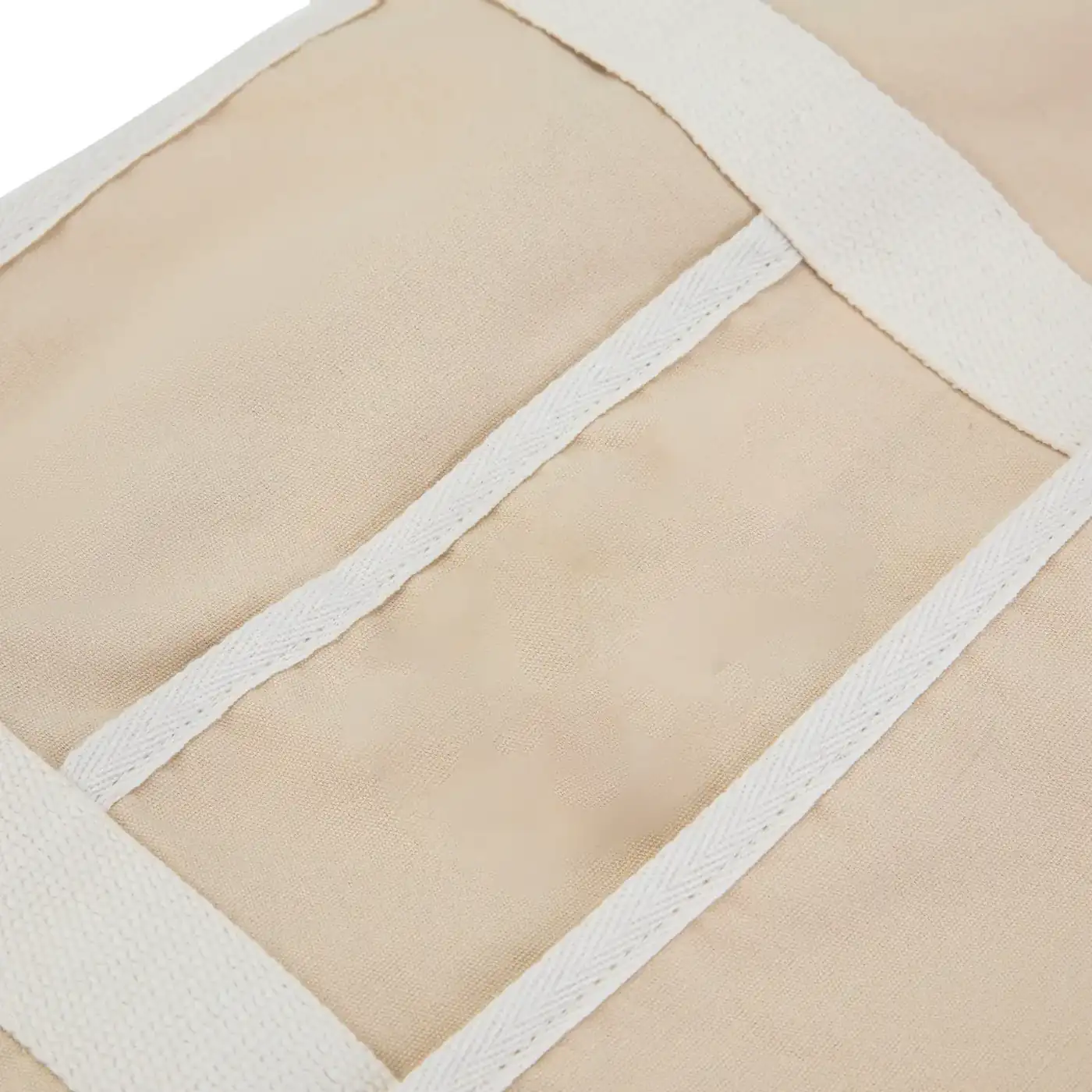 Spacious Mesh Bottom Canvas Beach Tote Bag for Summer Adventures detail view 3