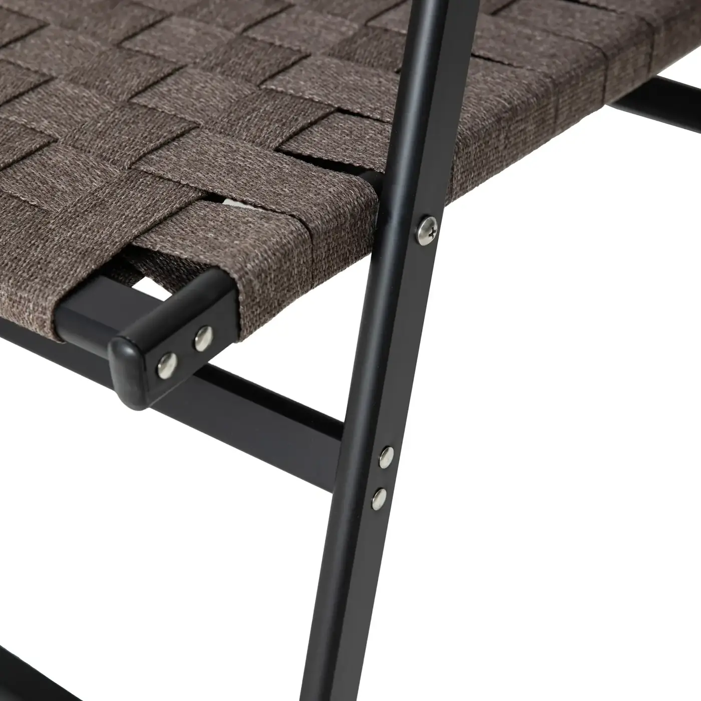 Stylish Aluminum Low Chair with Comfortable Pillow and Hand Woven Seat detail view 3