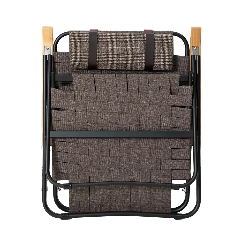 Stylish Aluminum Low Chair with Comfortable Pillow and Hand Woven Seat detail view 5