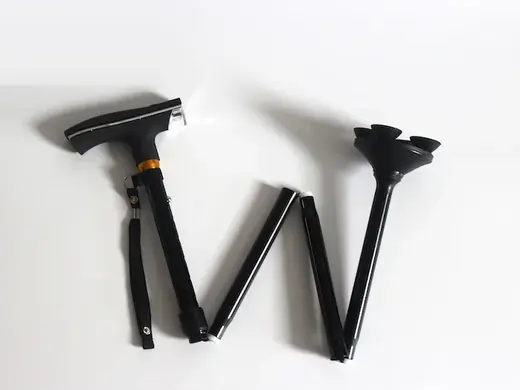 LED Triple Head Pivot Base Foldable Crutch MW1057