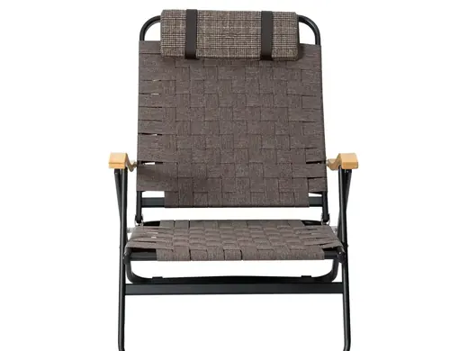 Stylish Aluminum Low Chair with Comfortable Pillow and Hand Woven Seat