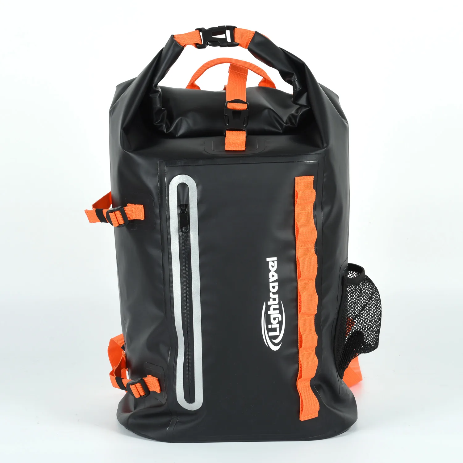 Waterproof Floating Backpack with Heavy Duty Roll-Top Closure and Exterior Zippered Pocket Dry Bag detail view 1