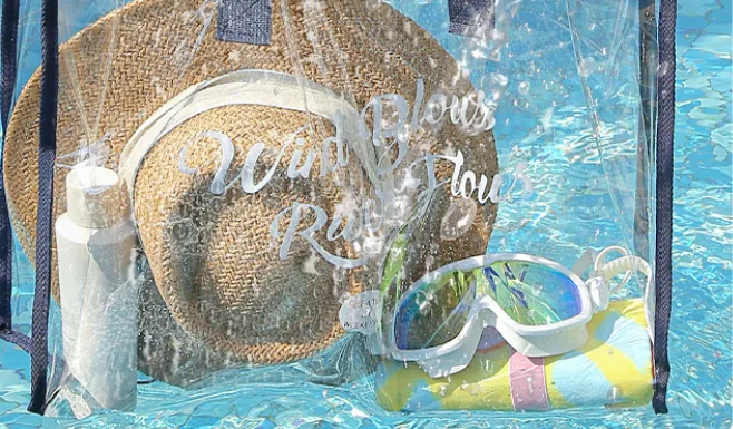Waterproof Transparent PVC Beach Tote Large Capacity Swimming Gym Shoulder Bag detail view 6