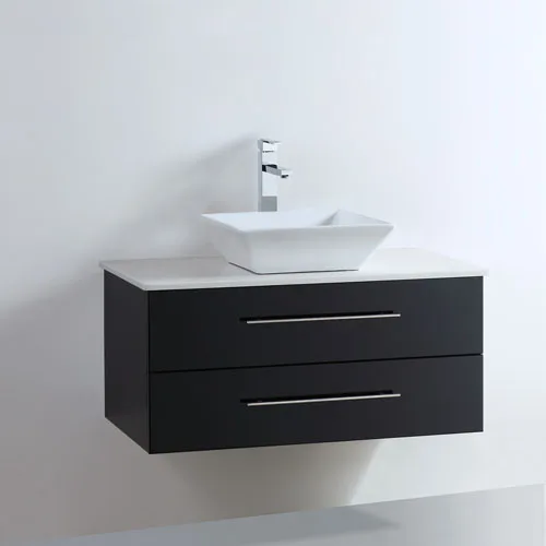 Above Counter MDF Wall Mounted Vanity Quartz Top