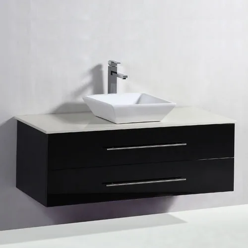 Gloss Black Wall Hung Above Counter Vanity Set
