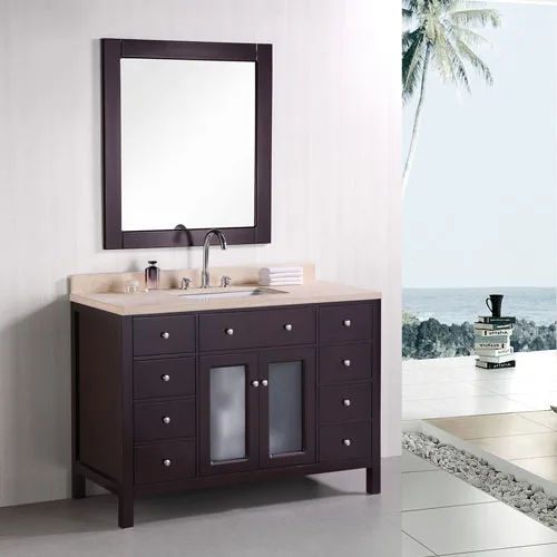 Traditional 1200mm Vanity Unit Marble Top Single Sink