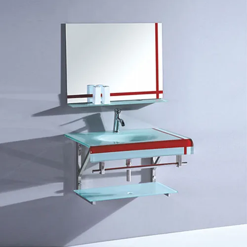 Single Wall Hung Glass Vanity Made In China Factory