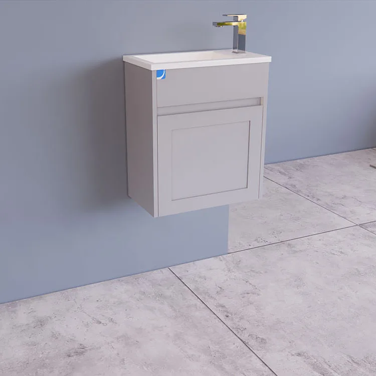 18inch Shaker Vanity Matte Grey Small Bathroom