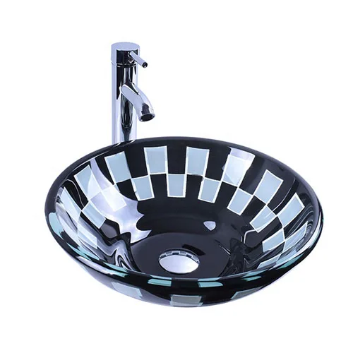 Round Double Layer Glass Bowl Basin Sink