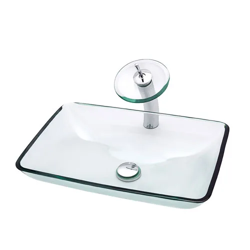 Rectangular Glass Basin Transparent Clear China Factory