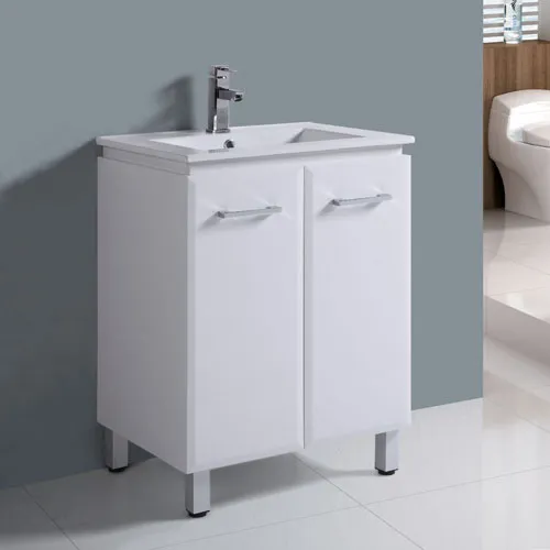 600mm Freestanding Gloss White Bathroom Furniture