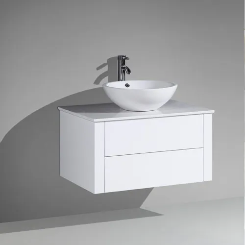 Wall Hung MDF Vanity Push To Open Drawers Stone Countertop