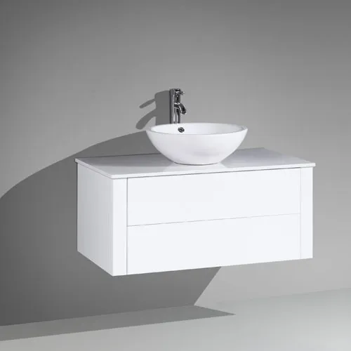 Wall Mounted MDF Vanity Push To Open Drawers