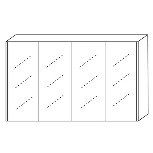 Copper Free Quadruple Door 1200mm Mirror Cabinet