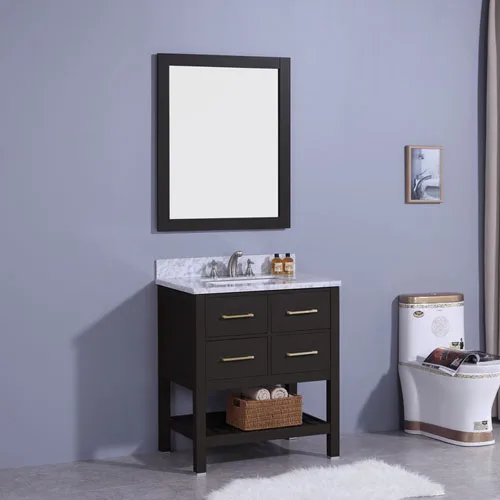 Matte Black Vanity Marble Top Undermount Sink 30inch