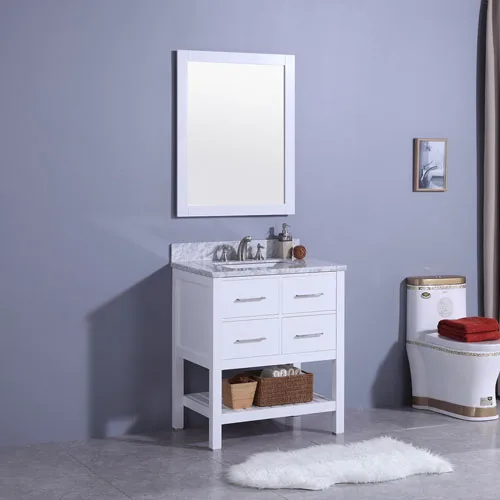 Matte White Vanity Marble Top Undermount Sink 30inch