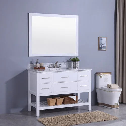 Floor Standing Vanity Marble Top Undermount Ceramic Sink