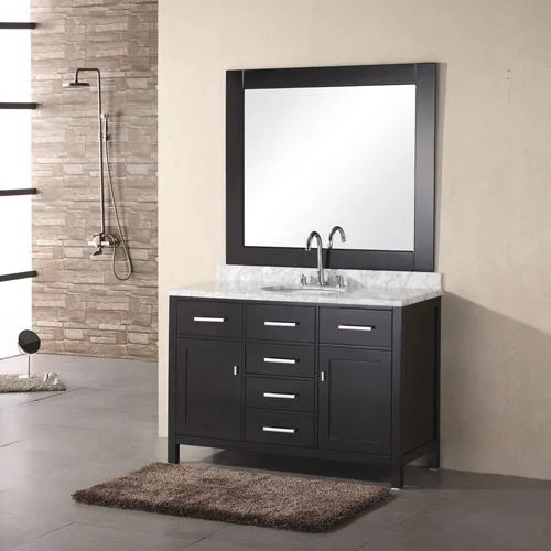 Traditional Matte Black Vanity Unit Stone Top