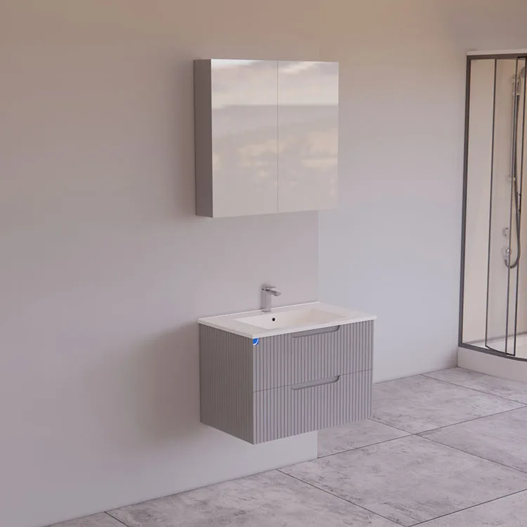 750mm Finger Pull 2 Drawer Wave Groove Vanities