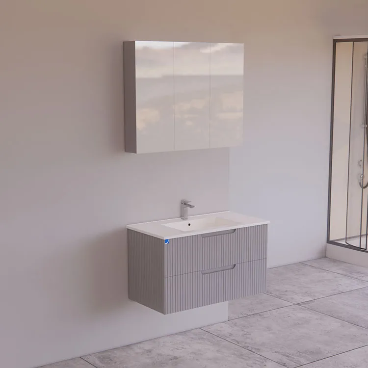 900mm Handle Free Satin White V Groove Vanities
