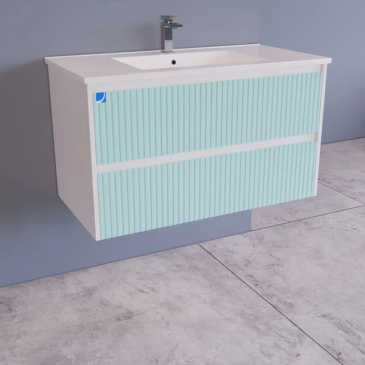900mm Wall Hung Fluted Vanity with 2 Soft Close Drawers