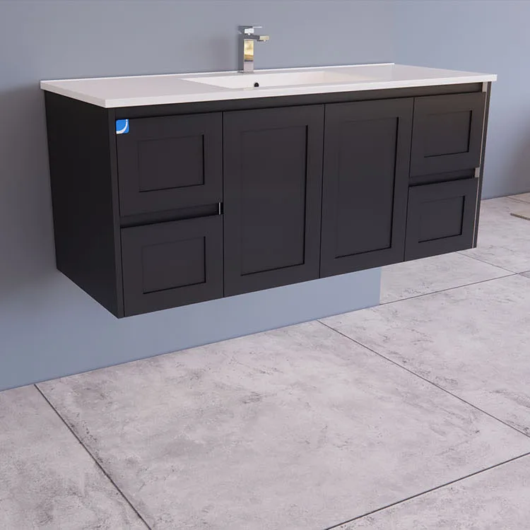 Shaker Style 2 Doors 4 Drawers Matt Black Vanity